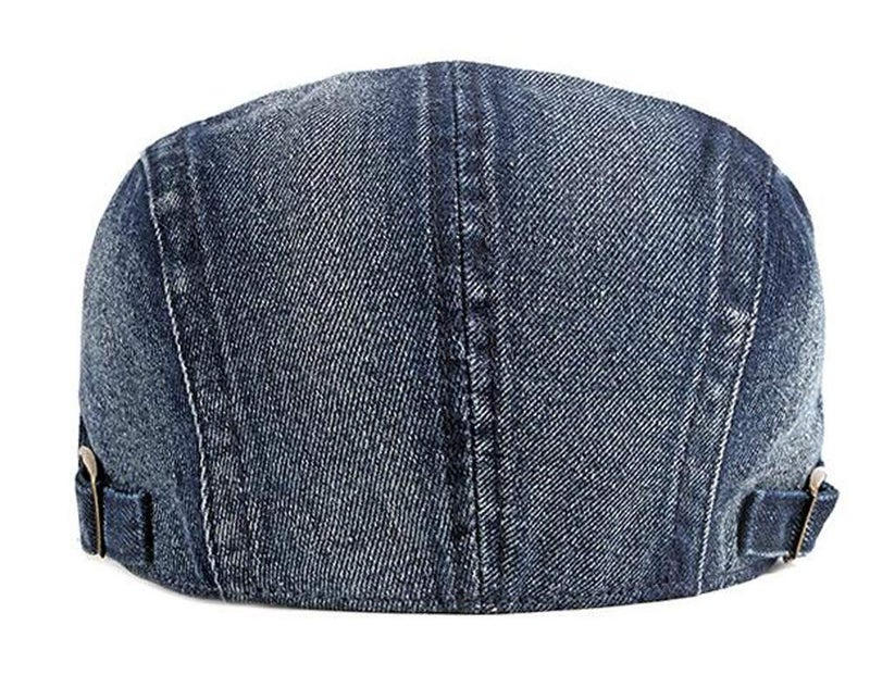 Qunson 2 Pack Mens Denim Cotton Newsboy Cap Ivy Gatsby Driving Hunting Cabbie Hats (D) - Image 3